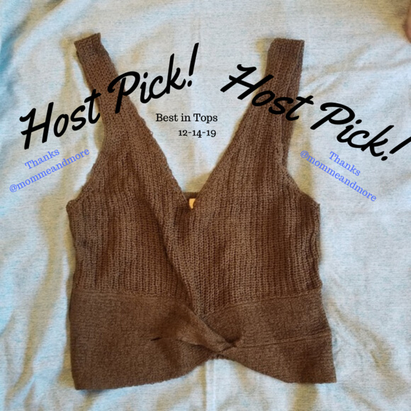 O&O Tops - EUC Knit Crop Tank Olive Twist Front Large